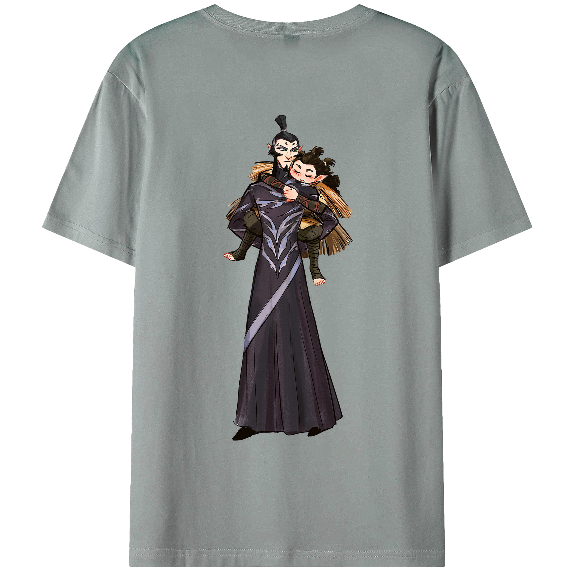 （画像用） Ne Zha 2 ナタ 魔童の大暴れ 綿100％ メンズ半袖Tシャツ（バックプリント） 通気性